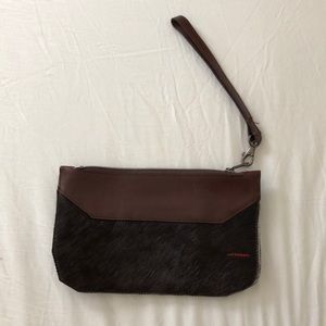 Pierre Laborde brown pony hair clutch